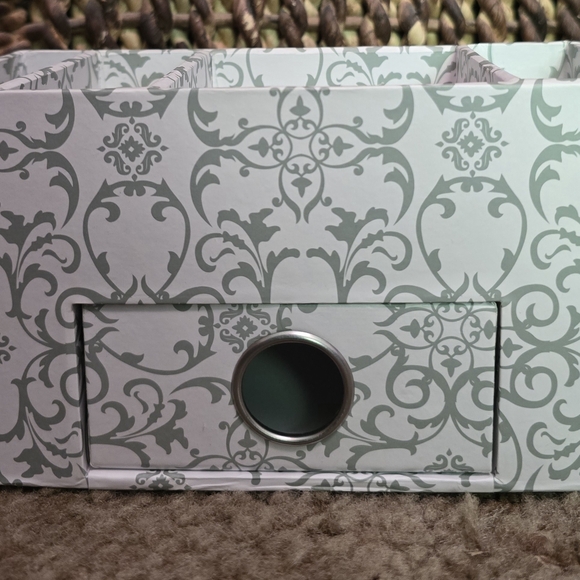 Decorative Gray Storage Box with Drawer - Picture 1 of 3